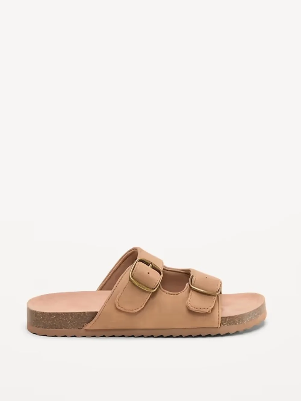 Boys Tan Slide Sandal with 2 Buckles